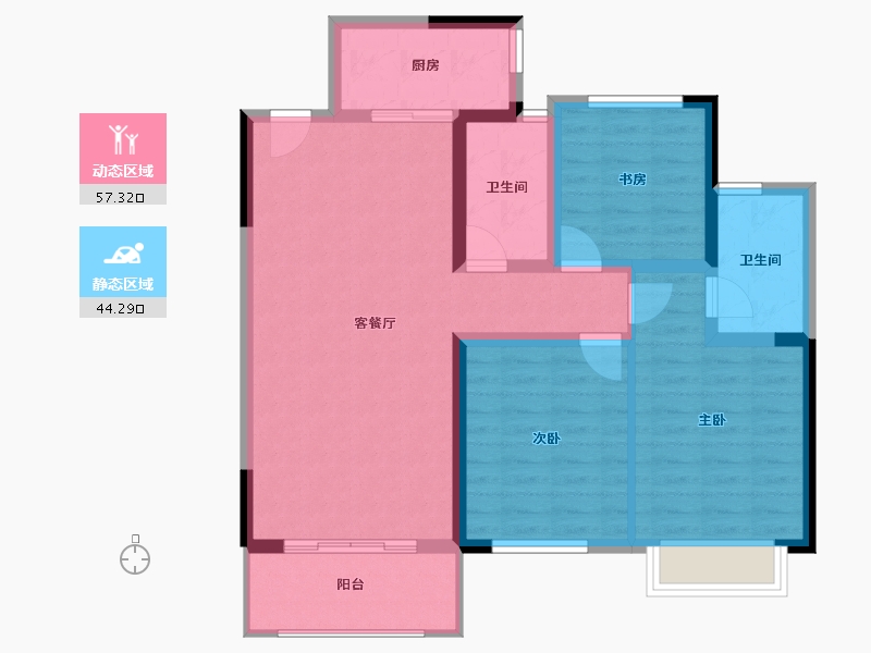 江苏省-淮安市-成贤府-91.06-户型库-动静分区