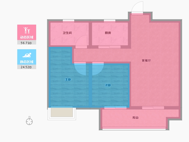 湖北省-黄冈市-鸿路橘子洲-72.01-户型库-动静分区