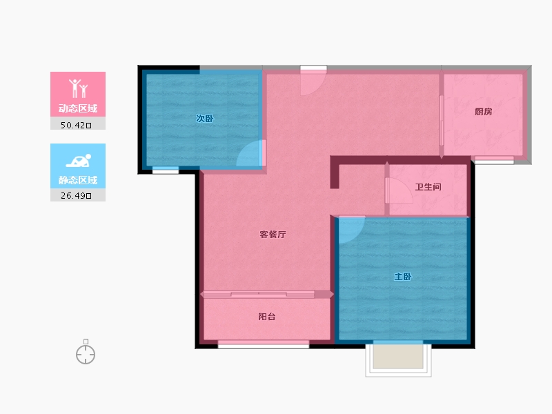 陕西省-宝鸡市-世纪景元东区-68.75-户型库-动静分区