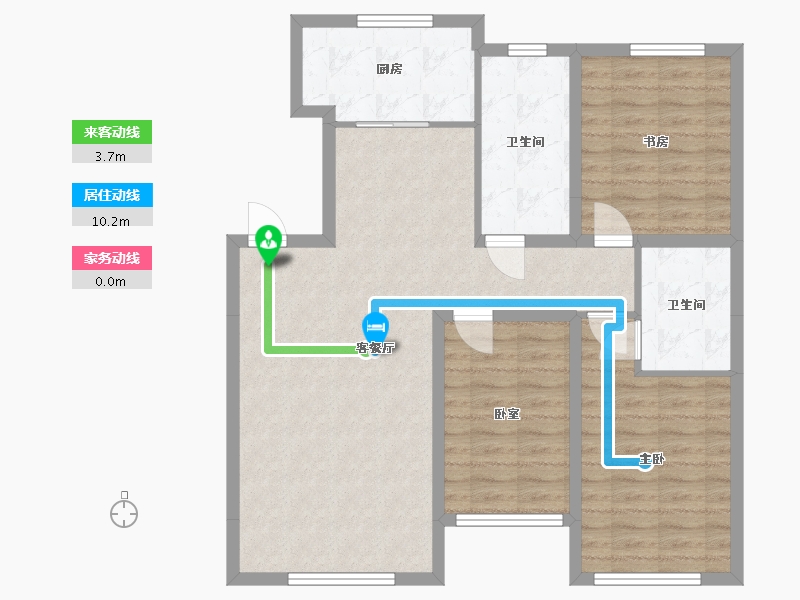 辽宁省-盘锦市-公园里-124.00-户型库-动静线