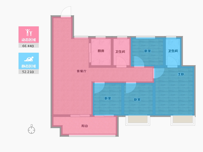 河南省-鹤壁市-建业·泰和府-105.60-户型库-动静分区