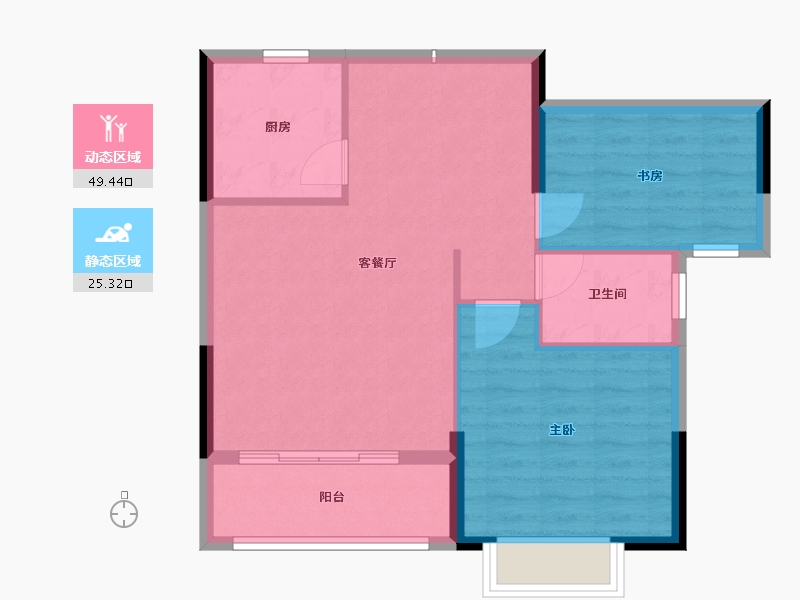 湖北省-鄂州市-御水天城-67.99-户型库-动静分区