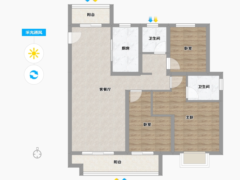 四川省-巴中市-明发文旅城-87.39-户型库-采光通风