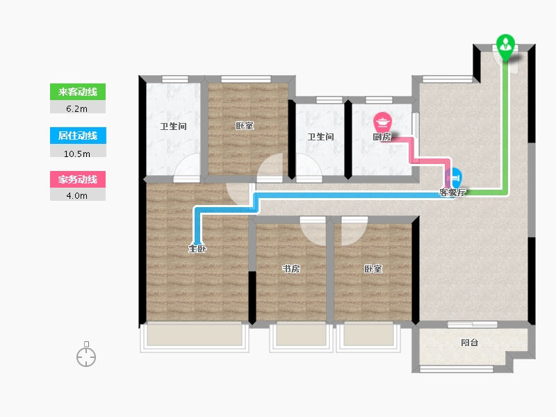 湖北省-黄冈市-孔雀城十里湖光-104.01-户型库-动静线