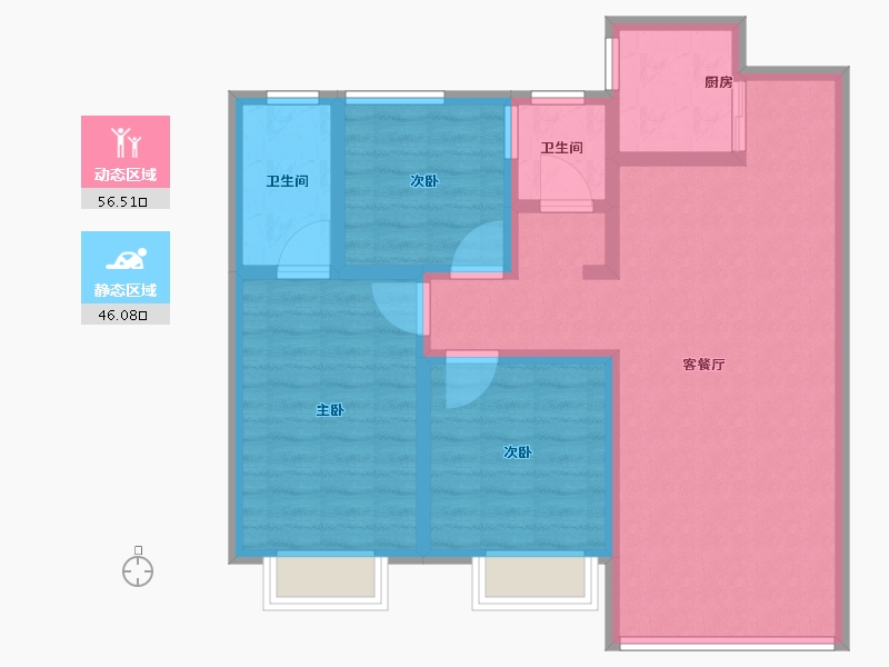 河南省-鹤壁市-建业龙门·柒号院-91.21-户型库-动静分区