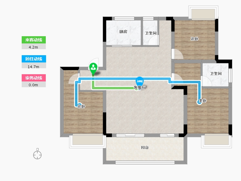 江苏省-淮安市-安东院子-96.87-户型库-动静线