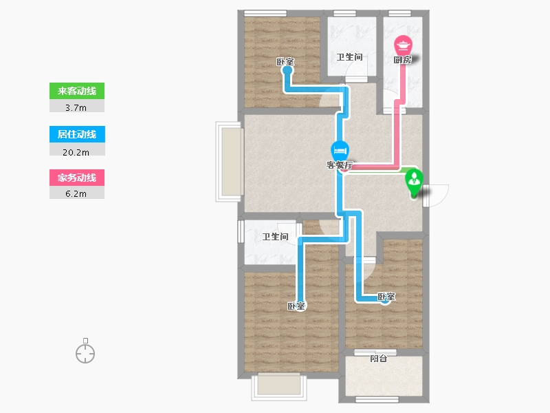 河南省-鹤壁市-诚城玫瑰园-89.60-户型库-动静线