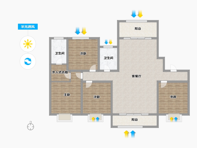 陕西省-宝鸡市-世纪景元东区-156.73-户型库-采光通风