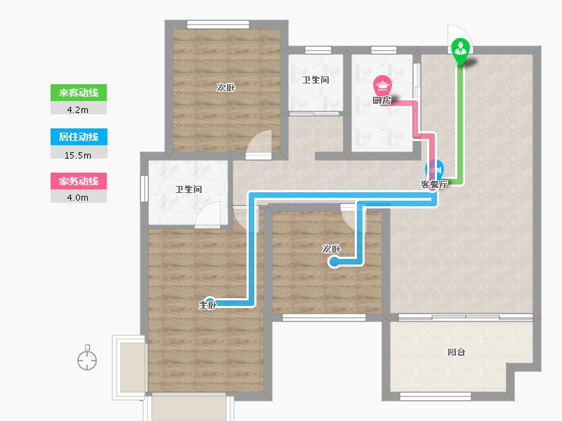 陕西省-宝鸡市-华厦中央公园-103.46-户型库-动静线