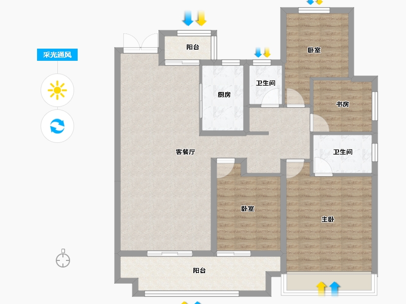 河南省-安阳市-汤阴建业世和府-112.80-户型库-采光通风