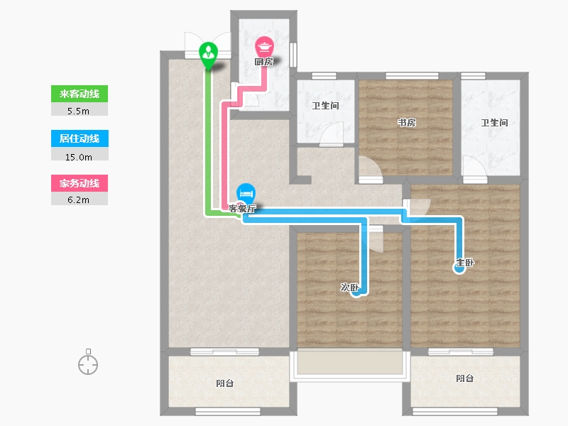 河南省-安阳市-汤阴天福广场-105.60-户型库-动静线