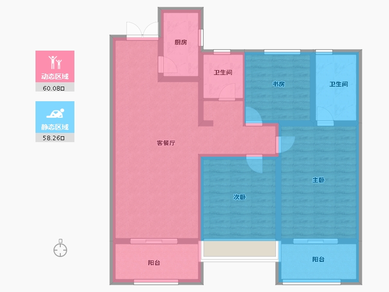 河南省-安阳市-汤阴天福广场-105.60-户型库-动静分区