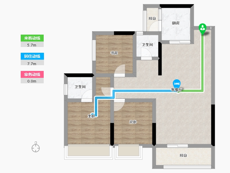 四川省-雅安市-蜀天星辰-80.35-户型库-动静线