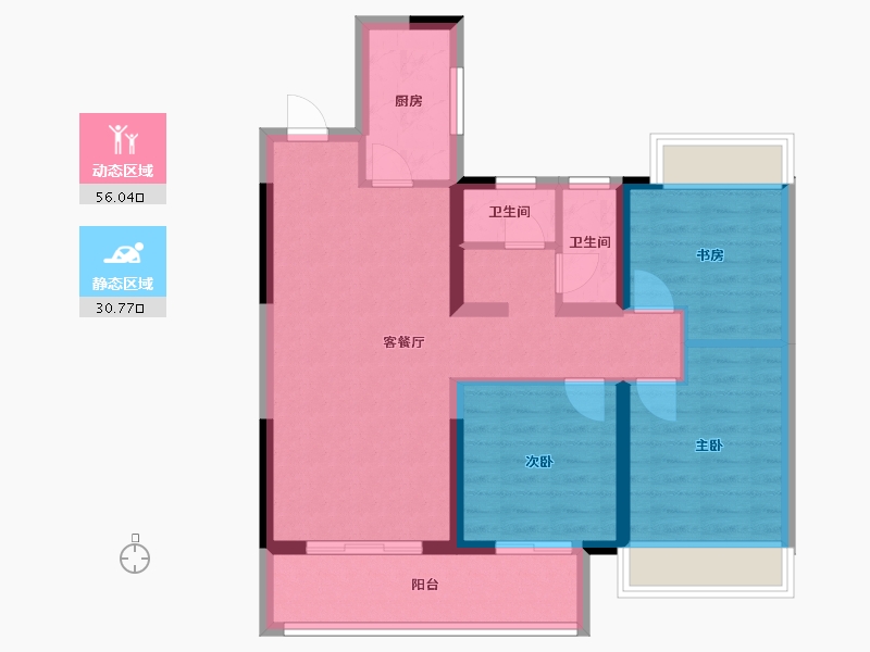 湖北省-鄂州市-中建长投葛店之星双创谷-77.00-户型库-动静分区