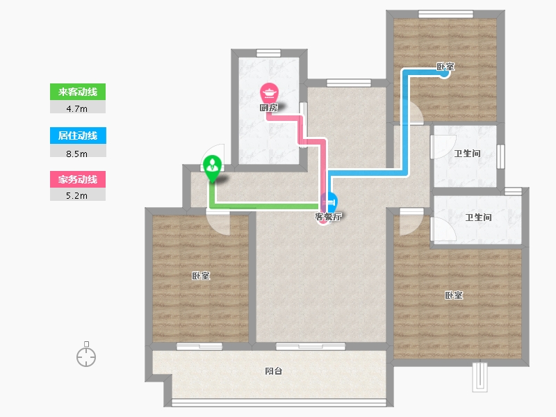 河南省-开封市-兰考仟禧华府-107.08-户型库-动静线