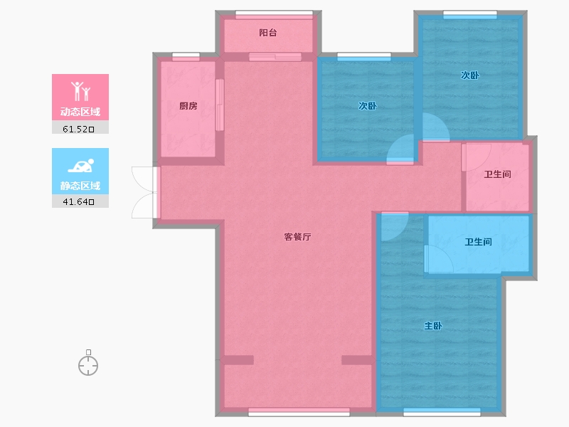 内蒙古自治区-鄂尔多斯市-祥和爱琴堡-92.20-户型库-动静分区