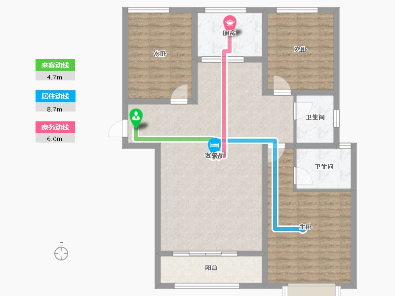 陕西省-宝鸡市-华厦中央公园-104.12-户型库-动静线