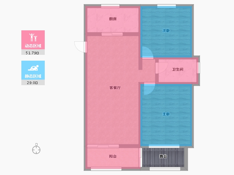 陕西省-宝鸡市-华旗樾天下-76.39-户型库-动静分区