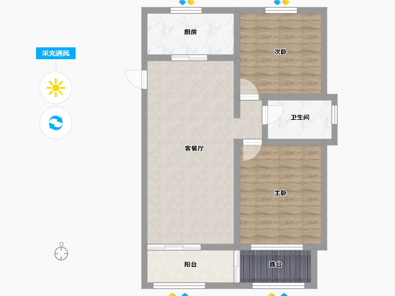 陕西省-宝鸡市-华旗樾天下-76.39-户型库-采光通风