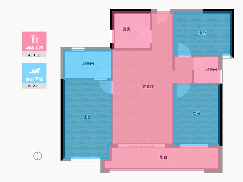 贵州省-毕节市-万晟阳光城-76.00-户型库-动静分区