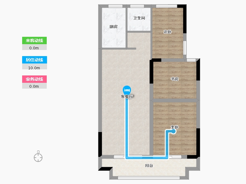 安徽省-蚌埠市-美居•天公河畔-78.99-户型库-动静线