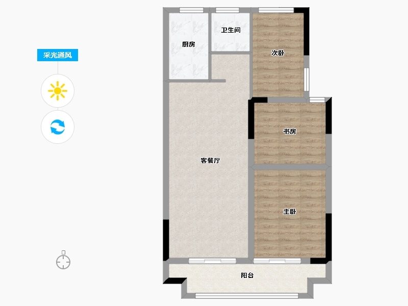 安徽省-蚌埠市-美居•天公河畔-78.99-户型库-采光通风