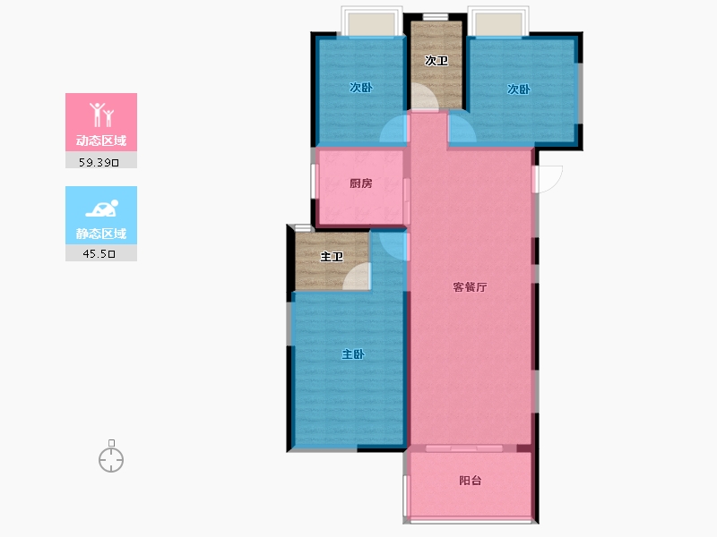 湖北省-宜昌市-保利山海大观-104.34-户型库-动静分区