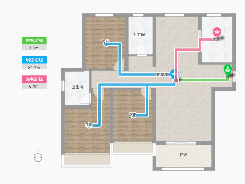 河南省-安阳市-新城国际七期-105.61-户型库-动静线