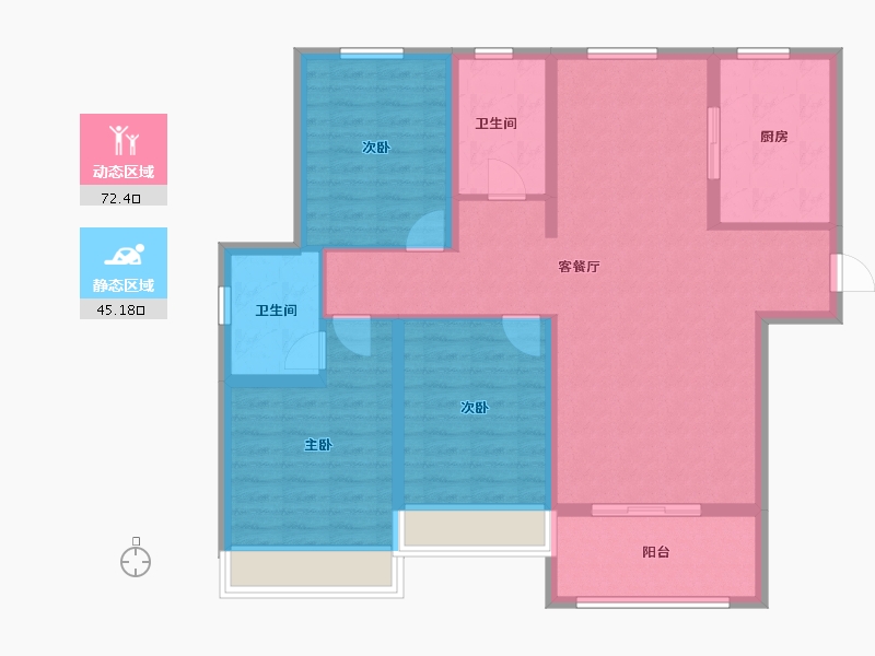 河南省-安阳市-新城国际七期-105.61-户型库-动静分区