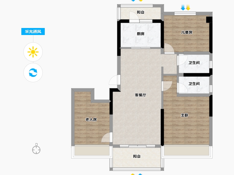 广西壮族自治区-百色市-田阳碧桂园-87.58-户型库-采光通风