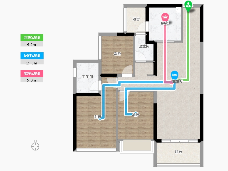 北京-北京市-言成·盈纳华府-88.08-户型库-动静线