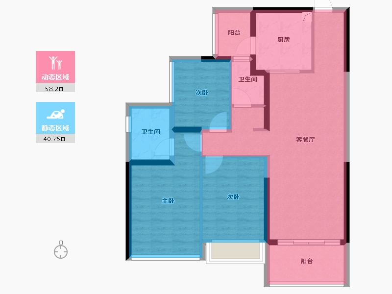 北京-北京市-言成·盈纳华府-88.08-户型库-动静分区