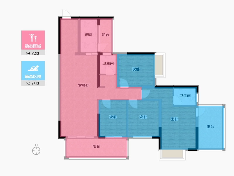 广西壮族自治区-南宁市-冠利·幸福苑-105.00-户型库-动静分区