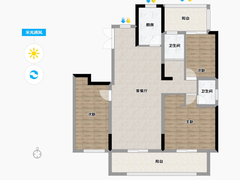 河南省-安阳市-久巢阿丽拉花园-115.21-户型库-采光通风