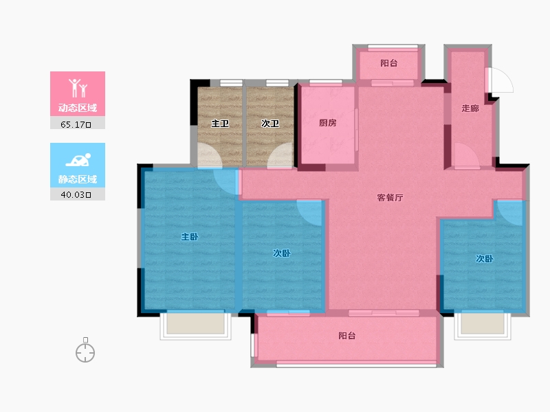 湖北省-宜昌市-保利山海大观-103.61-户型库-动静分区