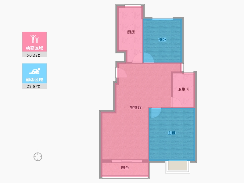 江苏省-淮安市-春和园-69.26-户型库-动静分区