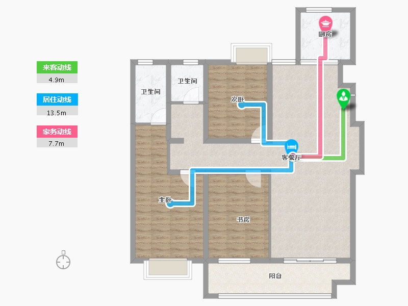 江苏省-淮安市-春和园-118.77-户型库-动静线