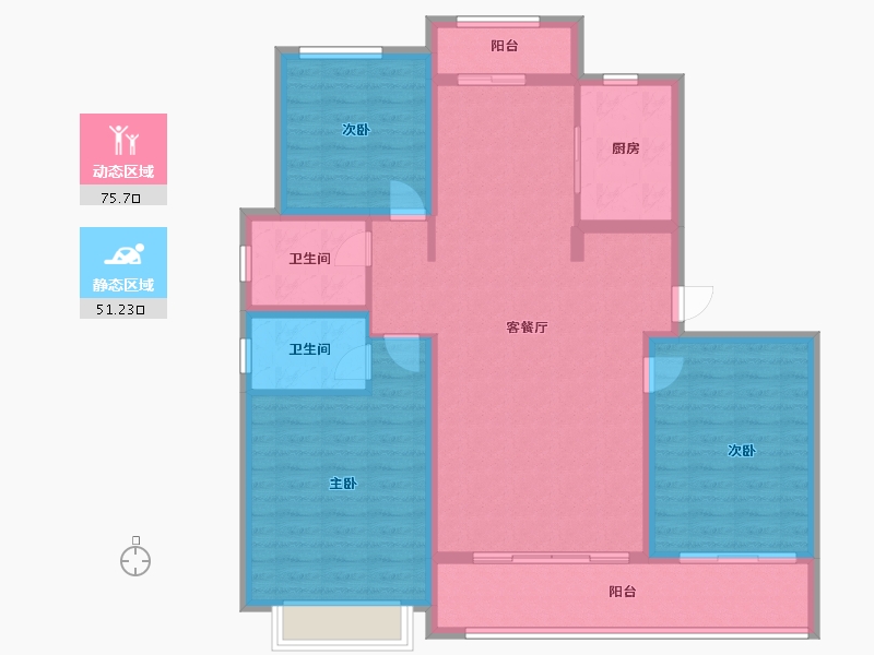 山东省-泰安市-紫郡府-114.54-户型库-动静分区