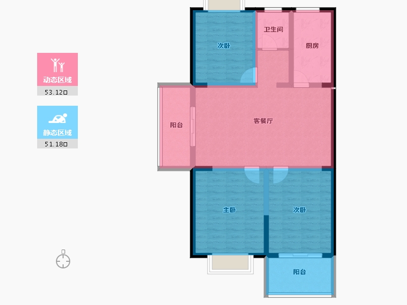 江苏省-淮安市-东城尚景-93.22-户型库-动静分区