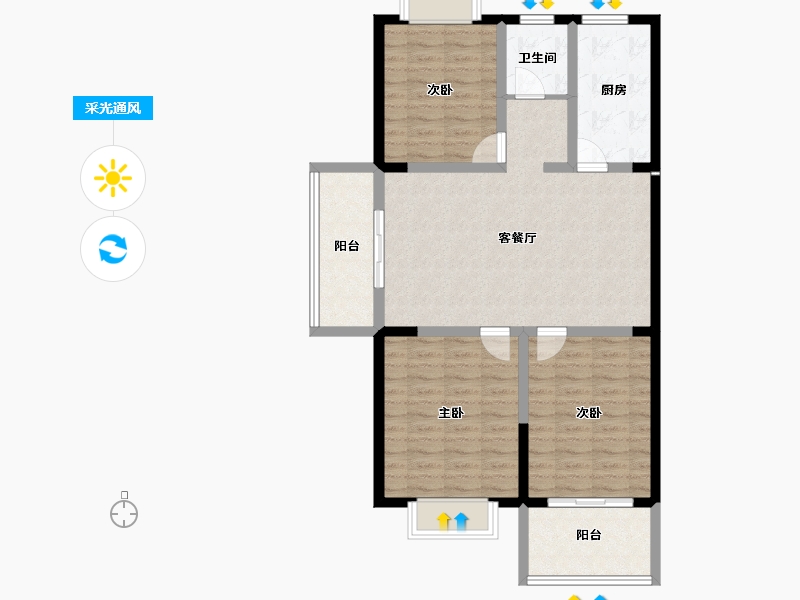 江苏省-淮安市-东城尚景-93.22-户型库-采光通风