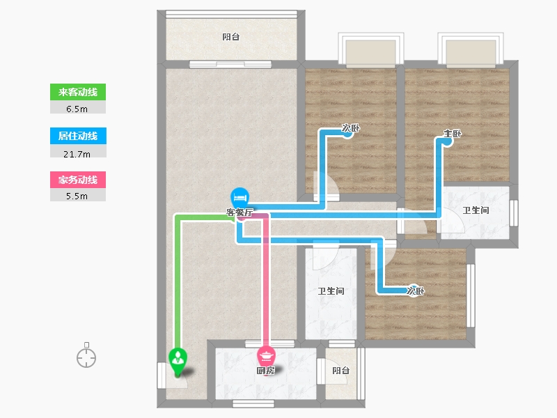 贵州省-遵义市-兴茂财富中心-90.50-户型库-动静线