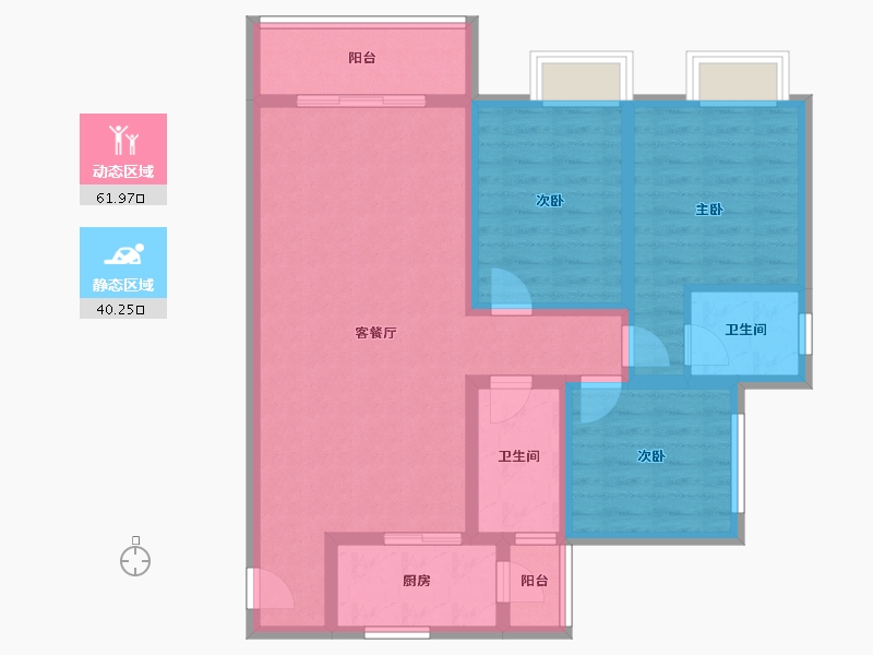 贵州省-遵义市-兴茂财富中心-90.50-户型库-动静分区