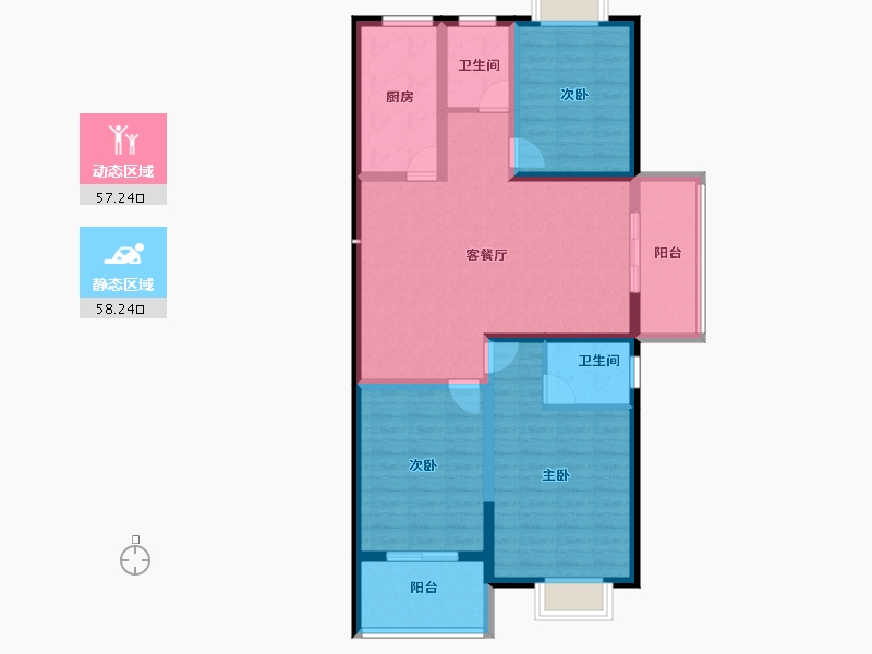 江苏省-淮安市-东城尚景-103.31-户型库-动静分区