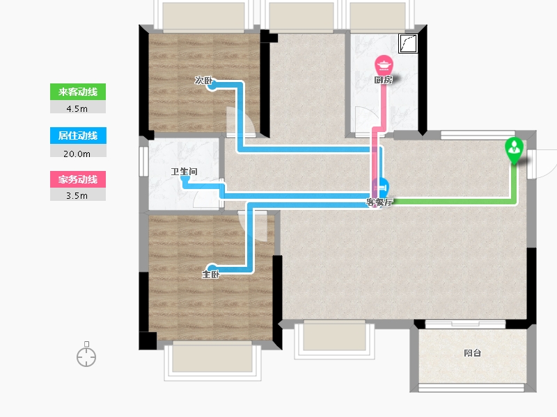 福建省-福州市-福州碧桂园铂玥府-75.00-户型库-动静线