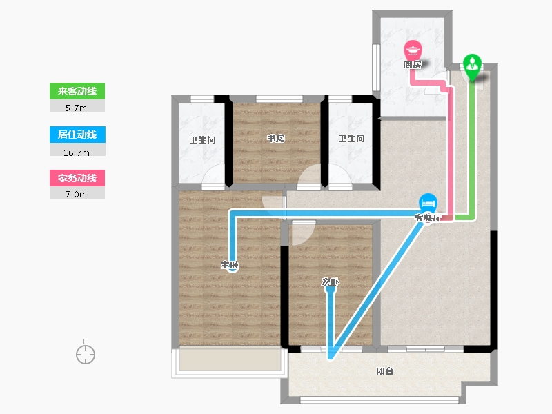 江苏省-淮安市-洪泽碧桂园江山府-96.06-户型库-动静线