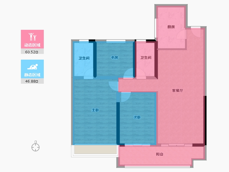 江苏省-淮安市-洪泽碧桂园江山府-96.06-户型库-动静分区