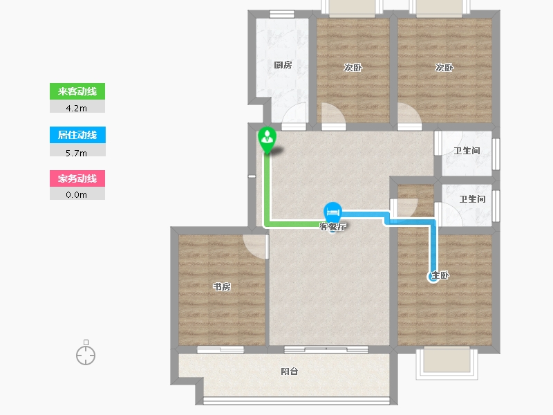 江苏省-淮安市-春和园-92.79-户型库-动静线