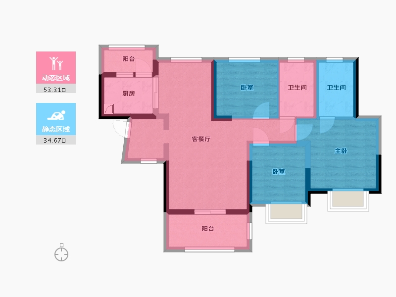 广东省-惠州市-鼎浩城-88.00-户型库-动静分区