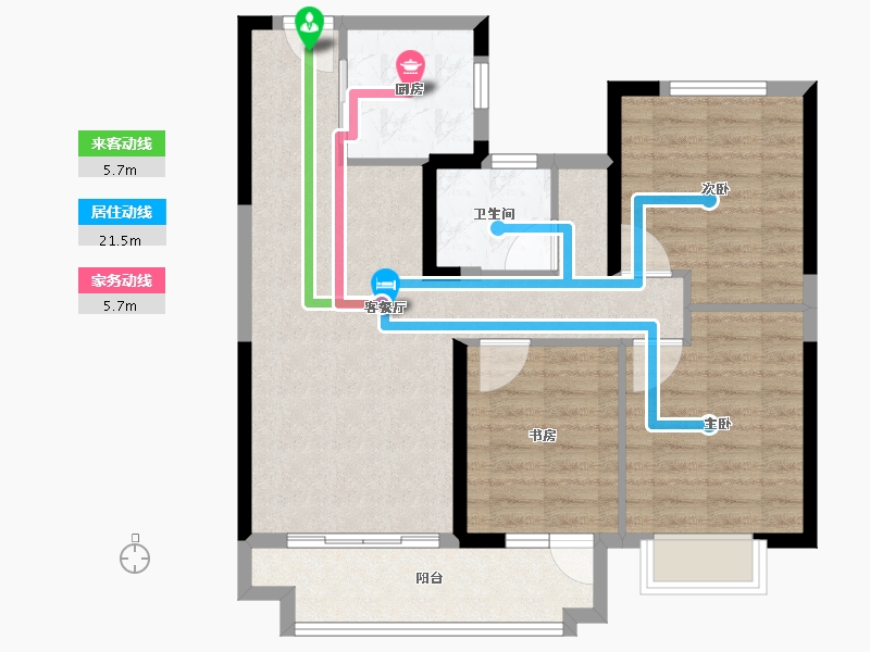 湖北省-宜昌市-招商·依云水岸-82.47-户型库-动静线