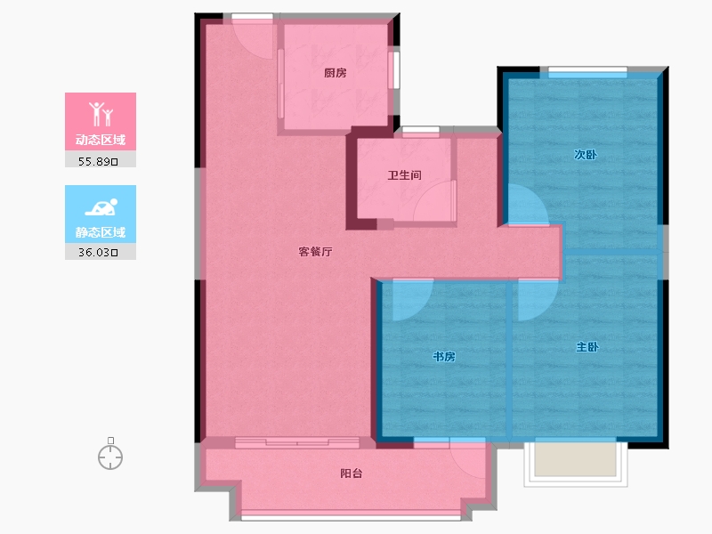 湖北省-宜昌市-招商·依云水岸-82.47-户型库-动静分区